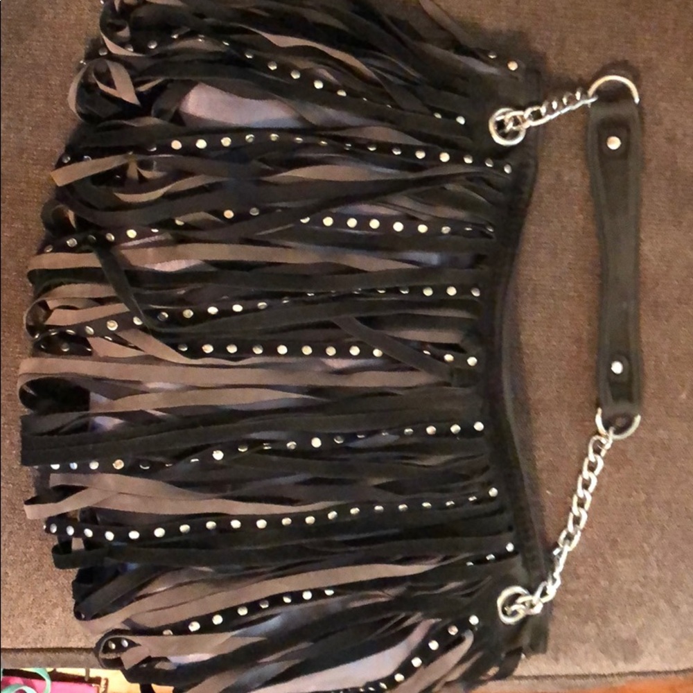 Nicole Lee black and grey crossbody bag.